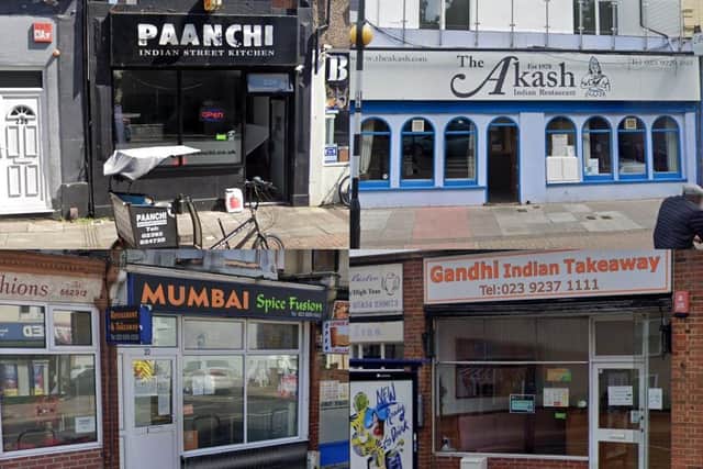 Portsmouth’s 13 best places for a takeaway curry - a collage of four of the venues suggested by readers