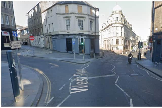 Two men have been arrested after a crash involving a pedestrian pushing a pram in Edinburgh's West Port led to a woman being rushed to hospital. Photo: Google Street View