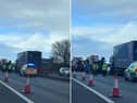 M9 crash: Lorry crashed on major motorway in West Lothian as emergency services attend