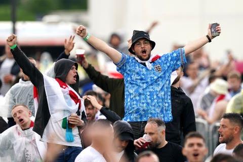 Fans cheered as Harry Kane scored the first goal for England