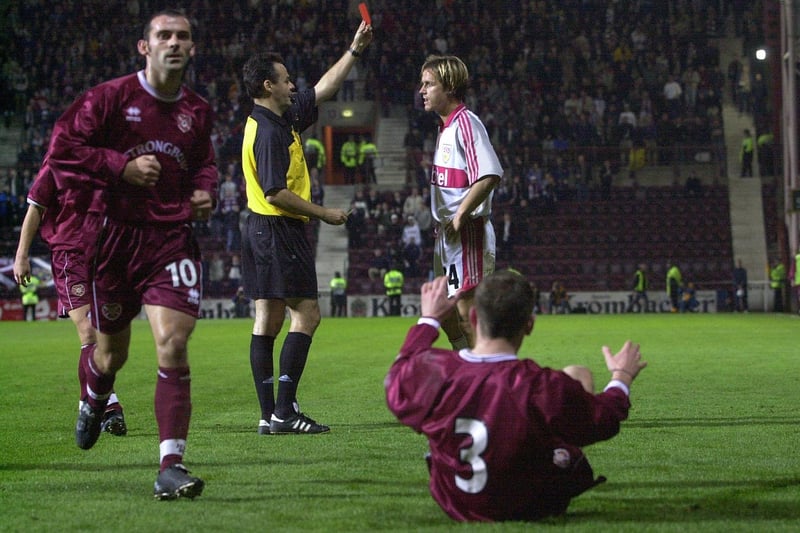 Hearts narrowly exit the UEFA Cup, losing 3-3 on aggregate to VfB Stuttgart after a thrilling encounter at Tynecastle on 28 September 2000.