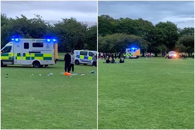 Police and ambulance services spotted at The Meadows in Edinburgh