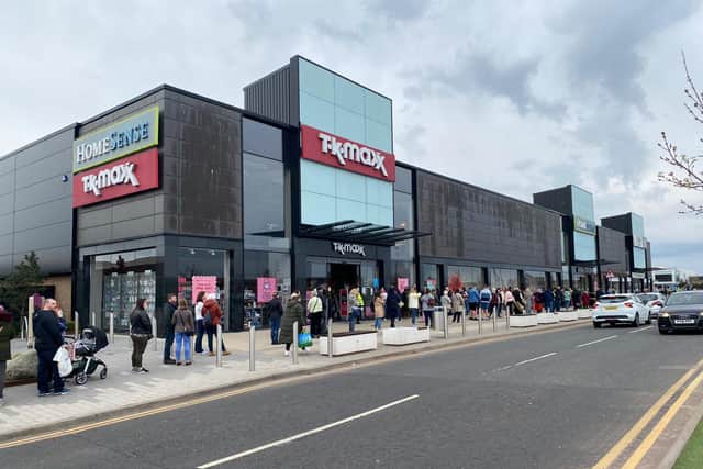 Across town at Fort Kinnaird, lengthy queues were spotted at TK Maxx