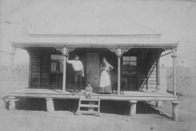 Carole's grandmother, Ann Murray, with her parents Ann and Alexander Smith at their house in Australia c1905.