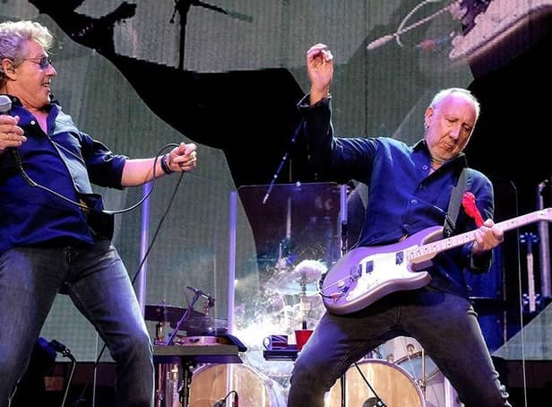 The Who's Roger Daltrey and Pete Townshend performing live on stage. PhotoL Getty Images
