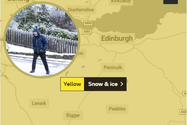 The Met Office has issued a yellow weather warning across Edinburgh and large parts of Scotland.