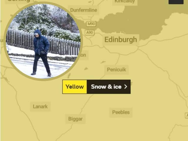 The Met Office has issued a yellow weather warning across Edinburgh and large parts of Scotland.
