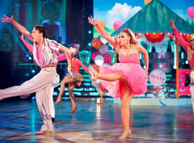 BBC handout photo of Mollie Rainford and Carlos Gu during the live show of Strictly Come Dancing on BBC1.Guy Levy/BBC/PA Wire
