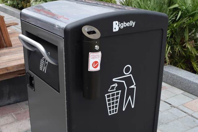 A hi-tech Bigbelly bin
