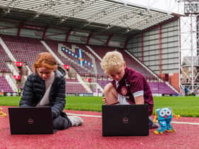 Local kids learning digital skills at Heart of Midlothian FC's Innovation Centre. Picture: David Mollison