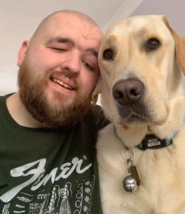 Jonathan Attenborough with his guide dog said he was struggling to adhere to the new rules when out and about in Edinburgh but the products have helped.