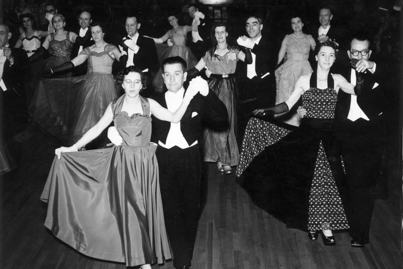 Old-time dancing at the Cavendish Ballroom in  Edinburgh, in 1954.