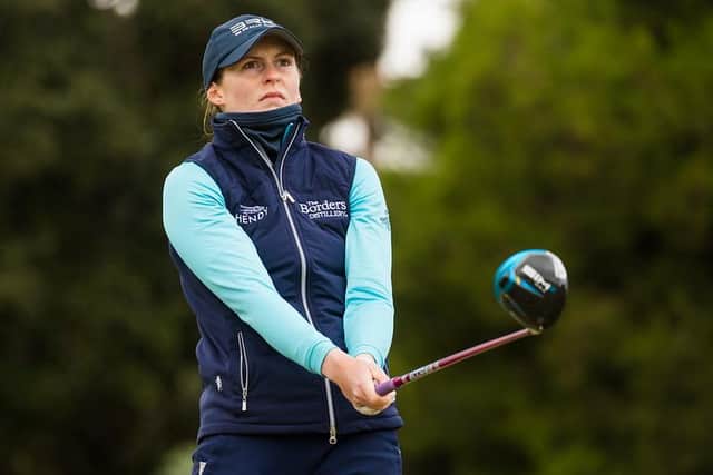 Tara Mactaggart anxiously watches her drive during the opening round at La Manga in Murcia. Picture: Tristan Jones