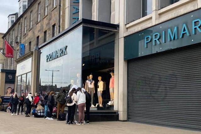 Shoppers queued outside Primark on Princes Street as early as 7:30am.