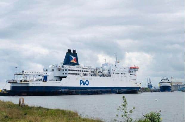One of the P&O ferries docked at the Western Harbour.