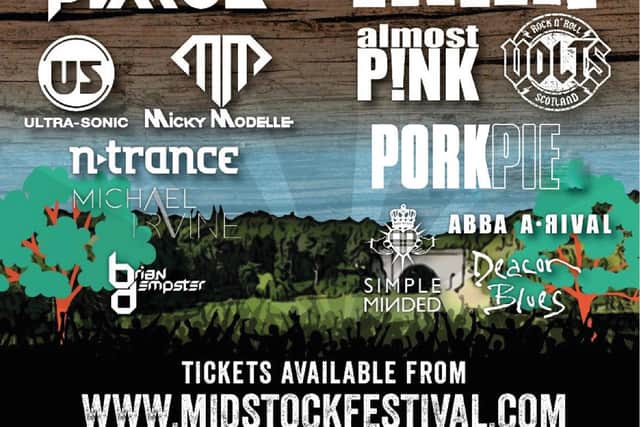 The poster for this year's Midstock music festival in Dalkeith.