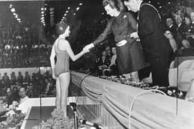 Princess Anne opens the Commonwealth Pool, with Joyce Laidlaw.