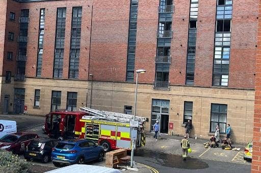 Fire crews were called to Salamander Court in Leith at 11.51am
