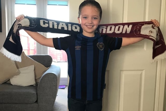 Olivia Moffat, aged 8, and  very excited to be at Hampden today!
Pic: Caroline Moffat
