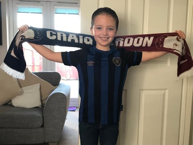 Olivia Moffat, aged 8, and very excited to be at Hampden today!
Pic: Caroline Moffat
