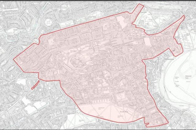 The boundaries of the proposed Low Emission Zone