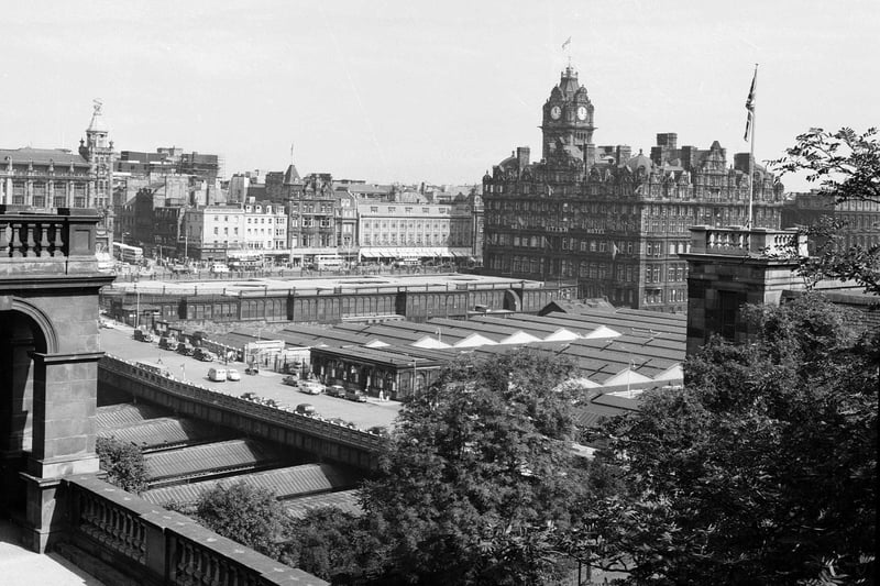 Princes Street and the North British Hotel from Bank of Scotland.