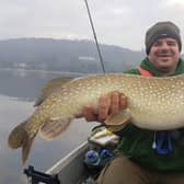 Brian Gerrard with a 20-foot pike in Linlithgow
