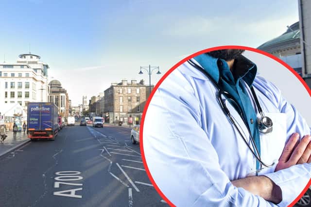 A doctor was accused of performing a sex act while driving down Lothian Road in Edinburgh (Google Streetview/Getty)