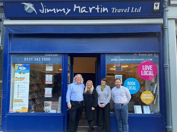 Jimmy Martin (left) welcomes Emma Morrice (second left) to The Jimmy Martin Travel team along with Lorraine Gersternberger and Richard Sturgeon