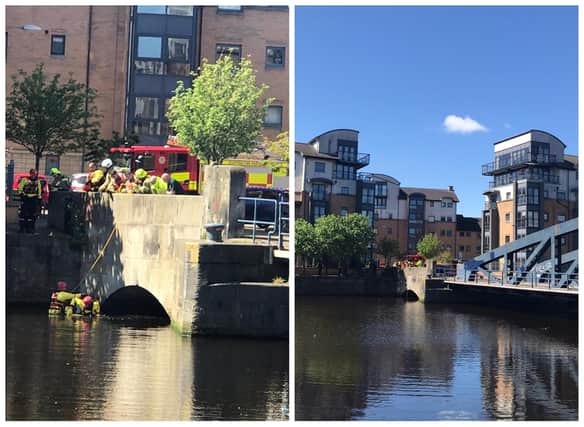 There were 'double figures' of members of the fire crew in attendance with some in the water