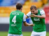Paul Hanlon and Ryan Porteous celebrating after the 1-0 win over St Johnstone. Picture: SNS