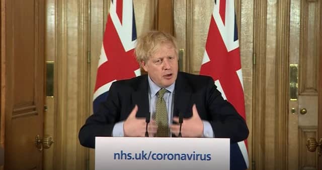 Boris Johnson speaks at a media briefing in Downing Street about the coronavirus outbreak (Picture: PA Video/PA Wire)
