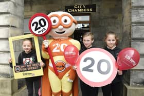 The Reducer was the super-hero mascot when the 20mph zones were rolled out across Edinburgh.  Picture: Greg Macvean.