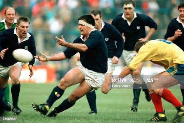 David Sole playing for Scotland