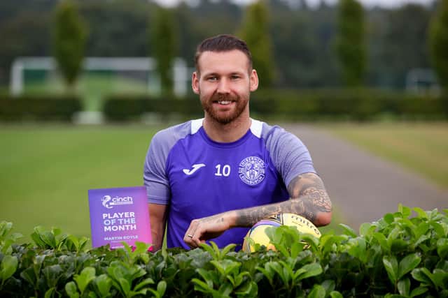 Martin Boyle won the cinch Premiership Player of the Month award for August