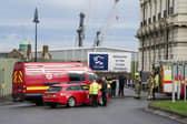 Emergency services near the migrant processing centre in Dover, Kent, following an incident. Picture date: Sunday October 30, 2022.