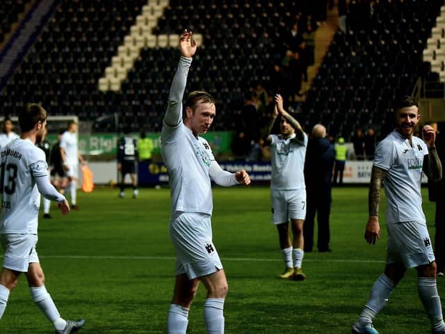 Innes Murray was the matchwinner at Falkirk on Tuesday night. Picture: Tommy Lee.