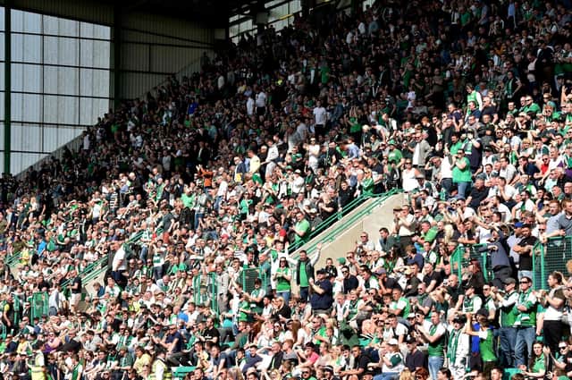 Hibs fans at Easter Road prior to the Covid-19 pandemic
