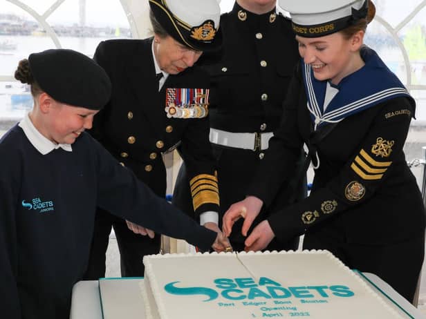 There's no official inauguration without a cake - and Princess Anne even helped slice it.