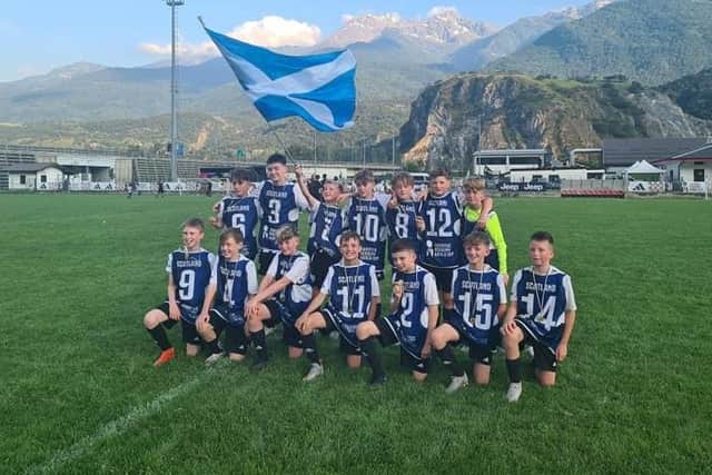 The Scotland team at the Juventus World Cup 2023, held at the Italian giants training ground.
