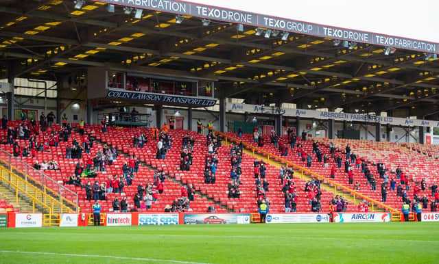 A limited number of fans were permitted to attend Aberdeen's home atch with Kilmarnock in September
