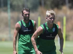 Christian Doidge, left, and Josh Doig are put through their paces at Hibs' summer training camp in Portugal