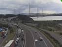 Drivers have been warned to expect long delays after a crash on the Queensferry Crossing, which connects Edinburgh and Fife. (Photo credit Traffic Scotland)