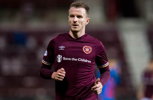 Hearts midfielder Andy Halliday is improving with each match.