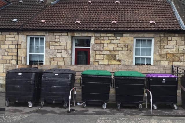 A mock-up shows how the bin hub could look outside the Ramages' house