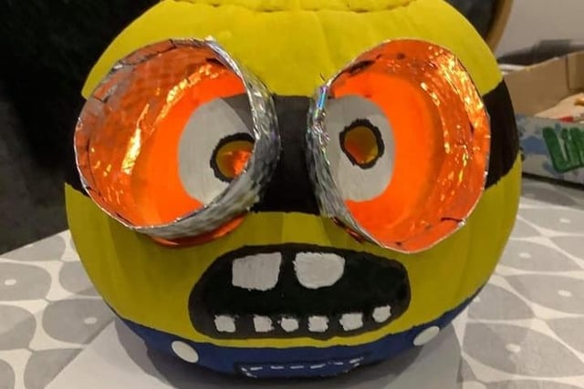 Wow isn't this painted pumpkin creative! A great Minion character from JT Treacy.