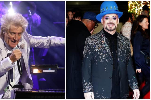 Boy George, right, and Culture Club have been announced as the support act for Sir Rod Stewart’s Edinburgh shows.