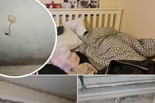 Edinburgh mum, Katrina, said her council property has ‘black mould everywhere’ and is ‘getting worse by the day.’ She said the mould in the bedrooms has caused her family of five to all sleep in the living room