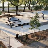 Possible skatepark designs for the former bowling green at Leith Links. Image: City of Edinburgh Council.