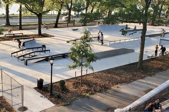 Possible skatepark designs for the former bowling green at Leith Links. Image: City of Edinburgh Council.